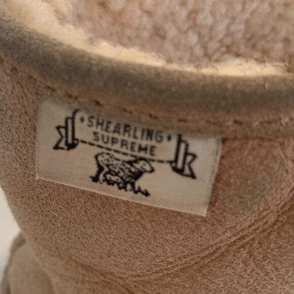 Shearling Supreme Sheepskin Lined Winter Boots Youth Girls Womens Beige Tan sz 6 - Picture 7 of 13